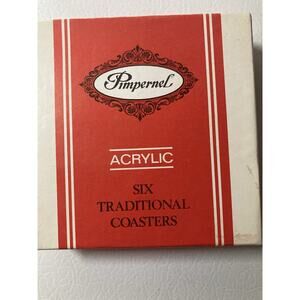 6 VTG Pimpernel North American Wildflowers Traditional Cork Back Coasters Floral